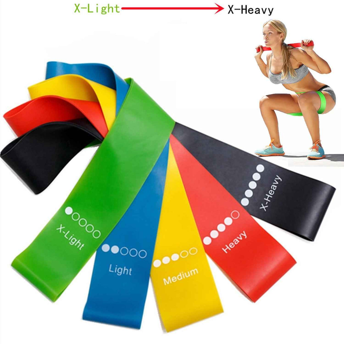 Five-Piece TPE Resistance Bands