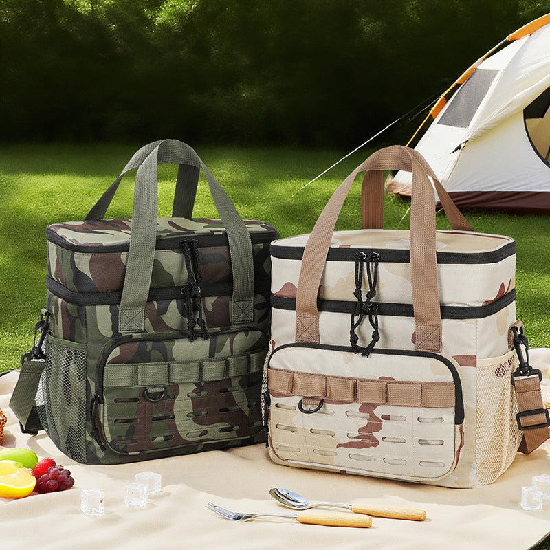 Insulated Cooler Tote — Double-Layer, Camo Design